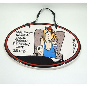 Tumbleweed Pottery by Emerson Ceramic Wall Art Decor Wine Humor